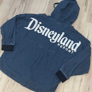 Disneyland Resort Hooded Denim Jean Spirit Jersey Jacket Medium